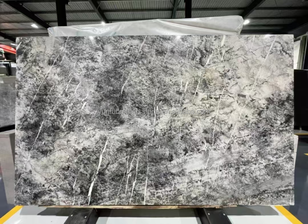 Graphic Design Natural Stone Italian Silver Fir Marble Floor Tile for Living Room