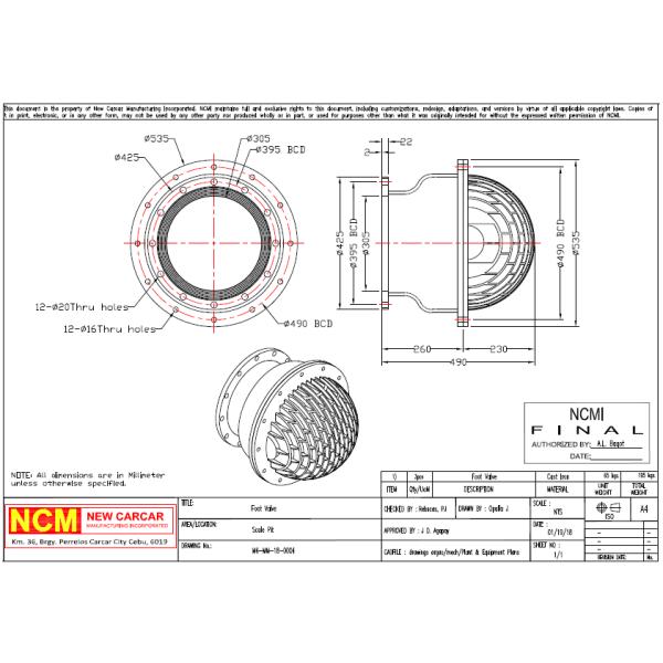 300 PSI NBR Seal SS Foot Valve / Ball Type Flanged Foot Valve Custom Made