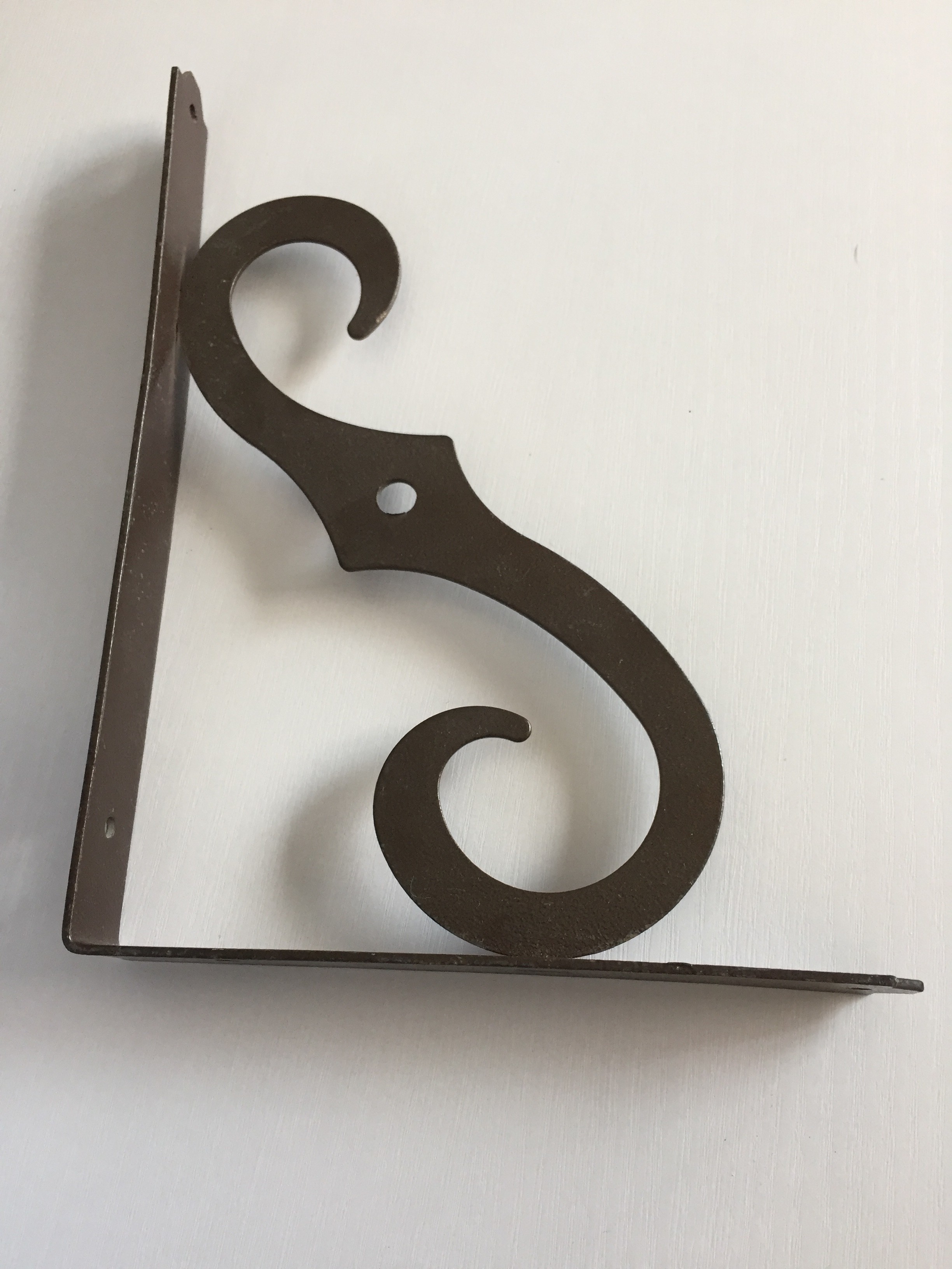 Black Brown Designer Cast Iron Wall Brackets Room Wall Support Steel Reinforced