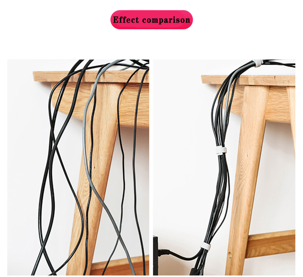 500mm Nylon Straight Hook And Loop Cable Ties T Shaped 20mm