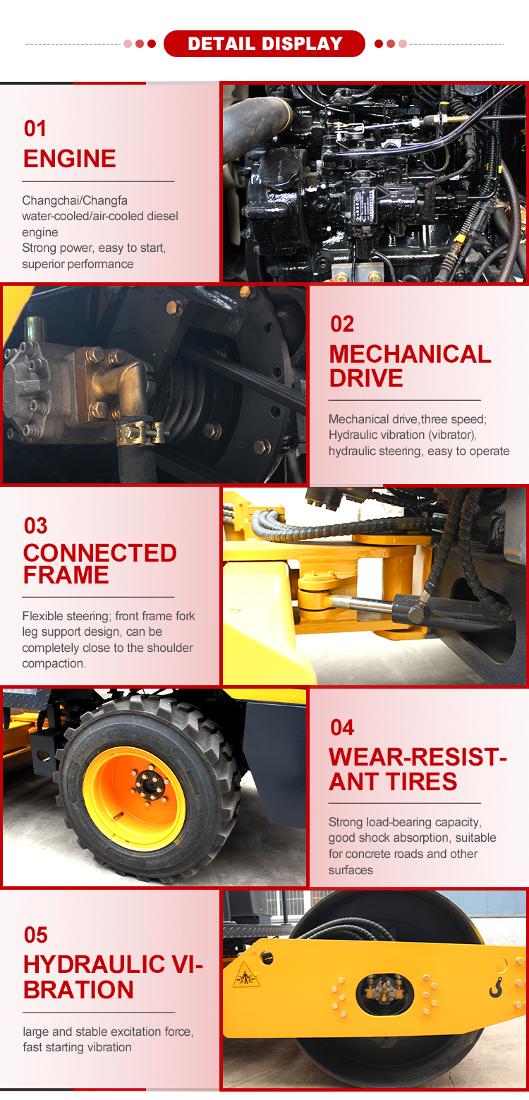 Food Beverage Shops 3.5ton 6 Ton Hydraulic Vibratory Road Roller for Construction Machine