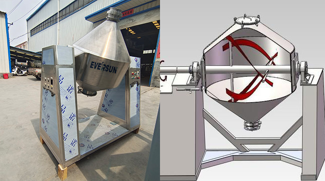 Stainless Steel 0.3 - 10 Cubic Meter Double Cone Blender For Metal Powders Ores