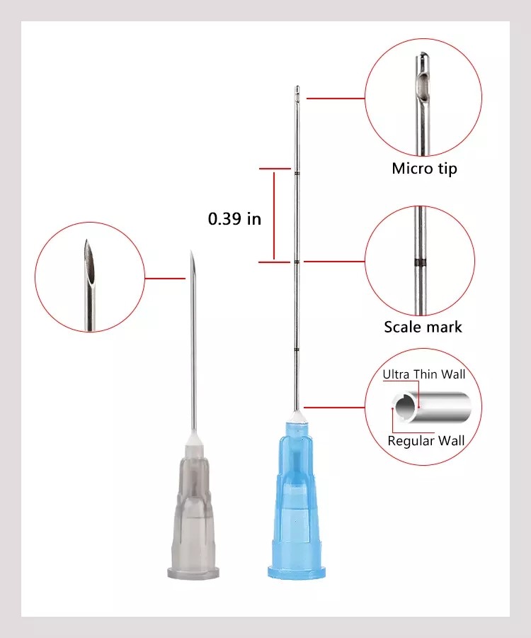 Wrinkle Injection 18G 70mm Cannula Piercing Needles For Hyaluronic Acid Filler