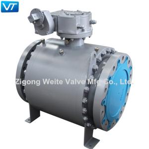China Trunnion Mounted Electric Ball Valve Body LF2 Big Size Ball Valve 16&quot; 300LB wholesale
