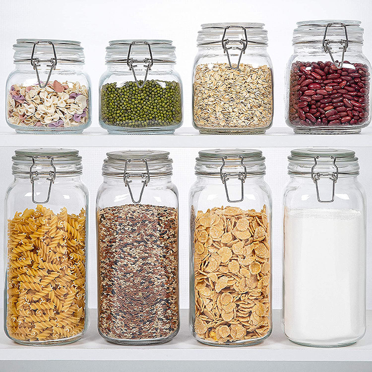 Free Food Storage Glass Cans with Clip Top