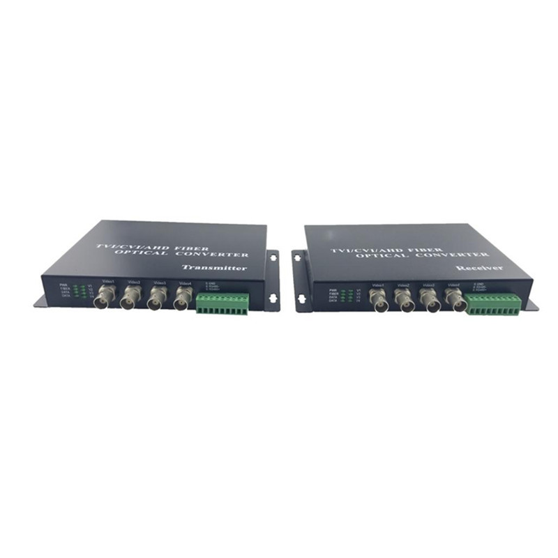 720P/960P/1080P 4 Channel Fiber Optic To Video Converter Optical Multiplexer For Cctv HD AHD CVI TVI Camera