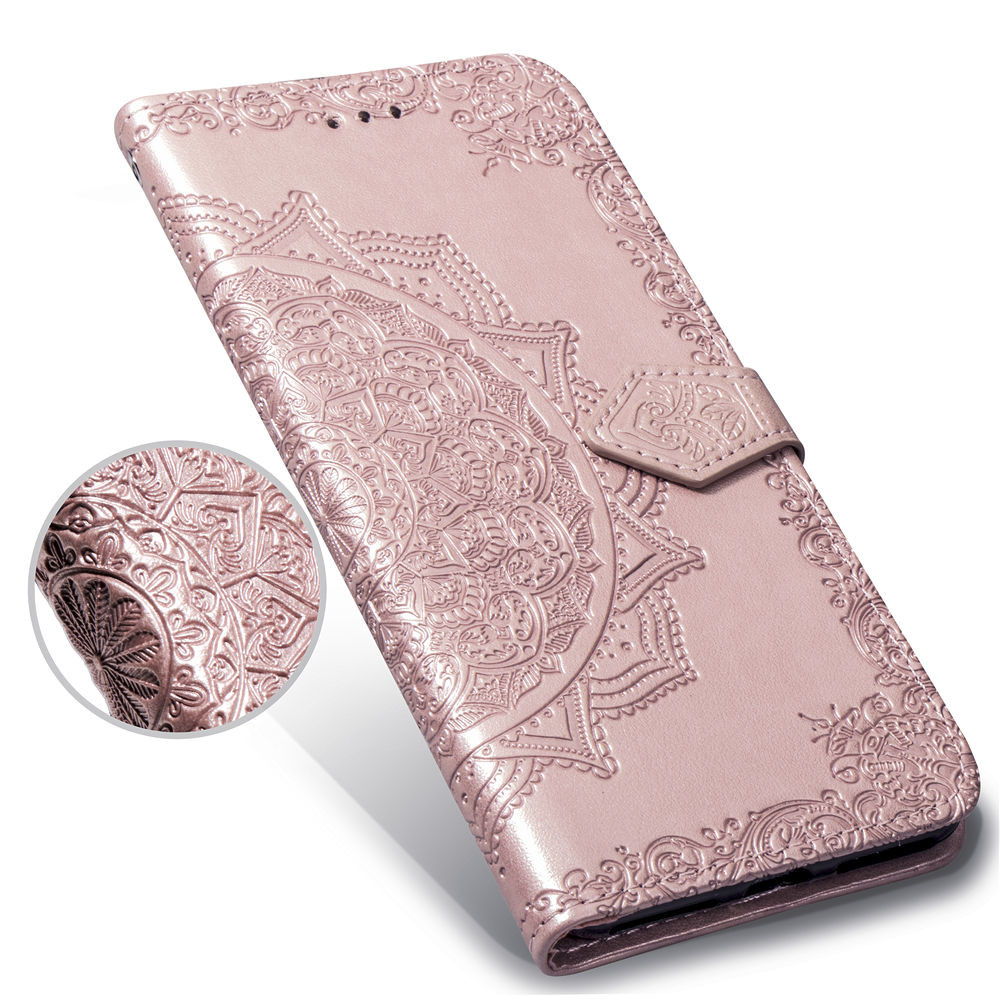 Multi Color Embossed Mandala Phone Flip Case For Huawei Honor7A/Y6 2018 P10lite Y3 2017/Y3 2018 mate20 pro mate20 lite