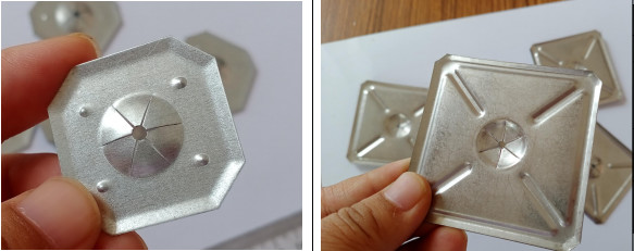 Galvanized Steel 2.5" Square Self Locking Washers 63.5mm Used To Fasten Insulation Pins