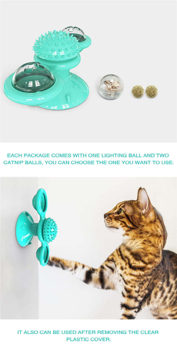2021 Hot Seller Pet Cat Puzzle Interaction With Spinning Turning Windmill Cat Toy