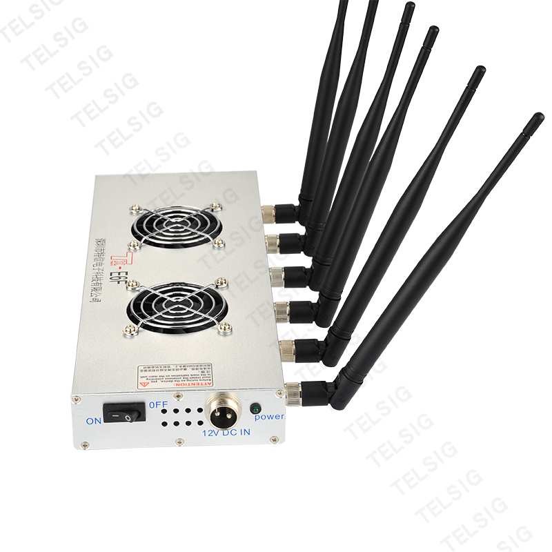 450 * 240 * 85mm Cell Phone Frequency Jammer , 6 Band Portable Bluetooth Jammer