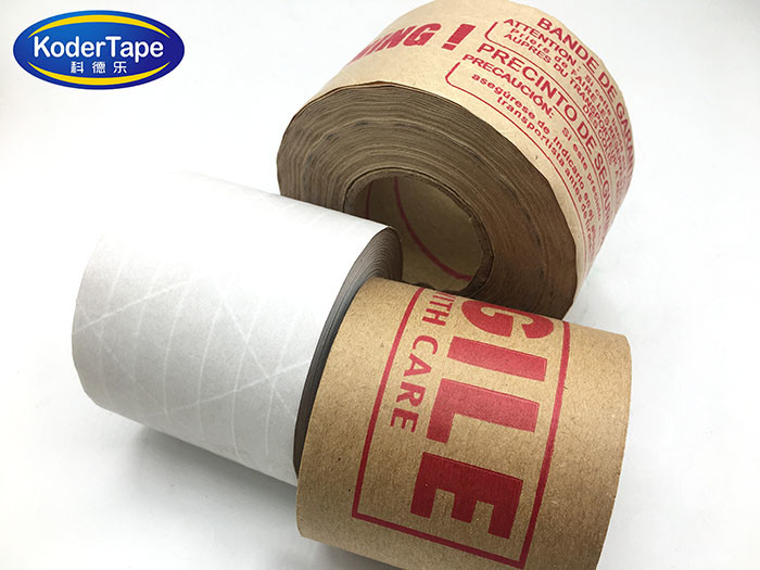 Water Activated Reinfoced Gummed Fiberglass Inside Kraft Paper Tape