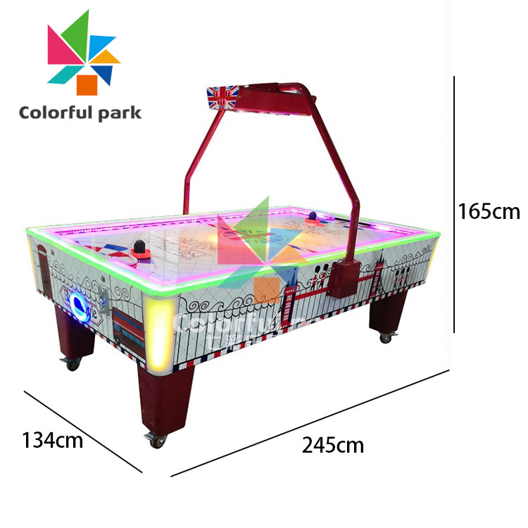 200W Coin Operated Air Hockey Table With Led Lights For 2 Players