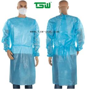 China Waterproof Disposable PP Isolation Gown With Knitted Cuff wholesale