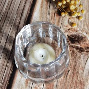 China Pumpkin Shaped Embossed Glass Candle Holders For Tealight wholesale