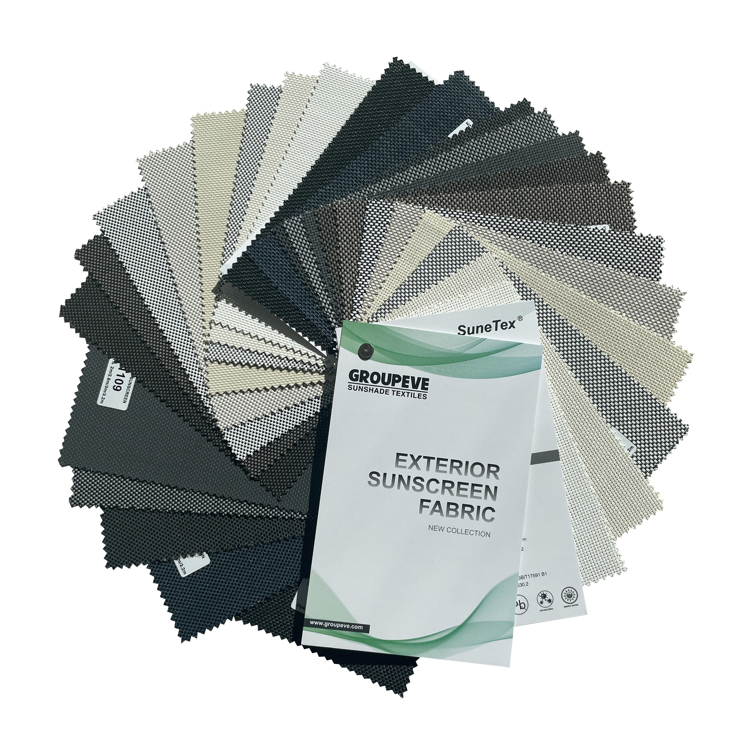 1% Openness Exterior Solar Polyester And PVC Roller Blinds Fabrics For Window Treatment