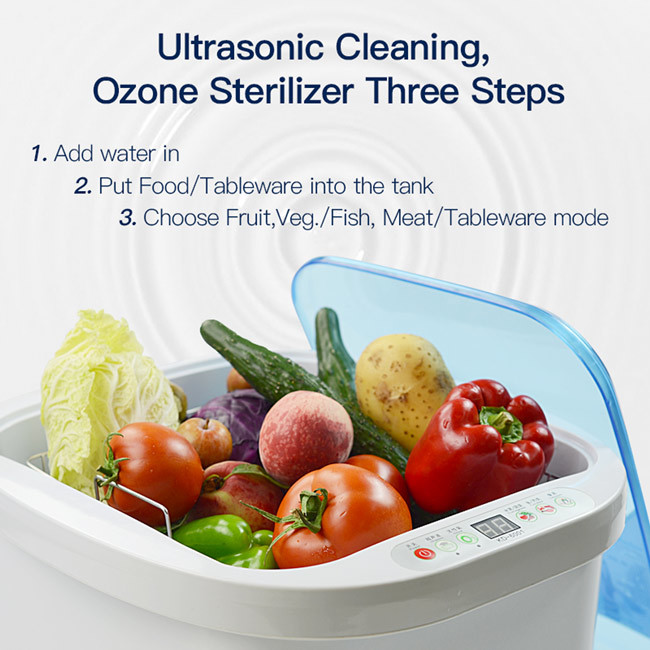 Vegetable Fruit GT SONIC Cleaner Ultrasonic / Ozone Sterilization 12 . 8L