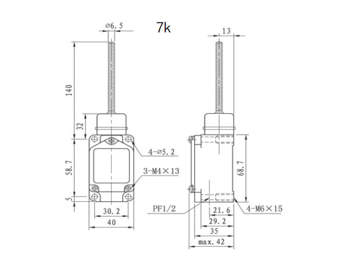 High Temperature Industrial Limit Switches Thermoplastic Roller Lever Mental Cast