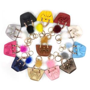 China Black 35g PU Leather Coin Purse Wallet Keychain Lightweight Promotional Gifts wholesale