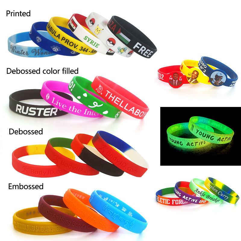 Durable Printed Silicone Wristbands With Heat Transfer Printing