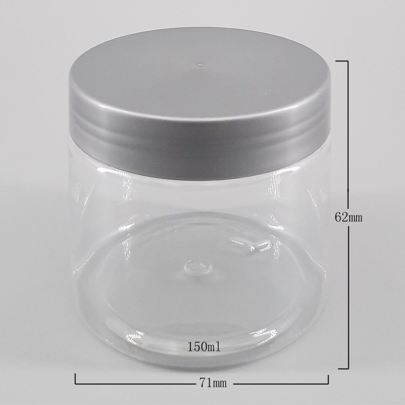 Transparent Food Capsule Snack Storage 5.3oz Screw Top Plastic Jars