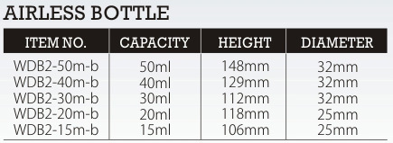 25/32mm Diameter 15ml 20ml 30ml 40ml 50ml Round Airless Bottle for Cosmetic Packaging