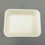 Biodegradable 7.5x6 Inch Bagasse Meal Tray,Unbleached Natural Color Plant Fiber