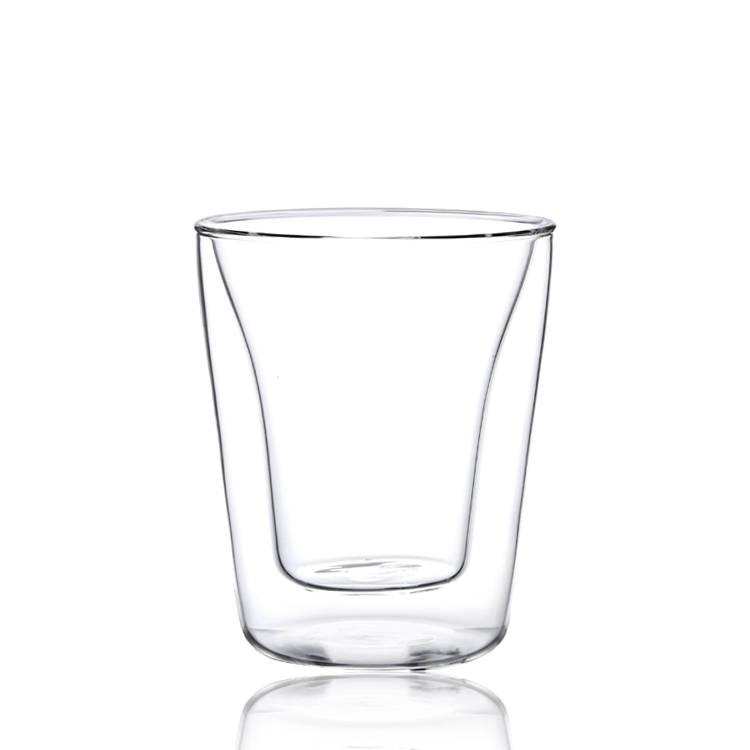Hot Selling High Borosilicate Handle Heat Resistant Double Wall Clear 178ml Coffee Glass