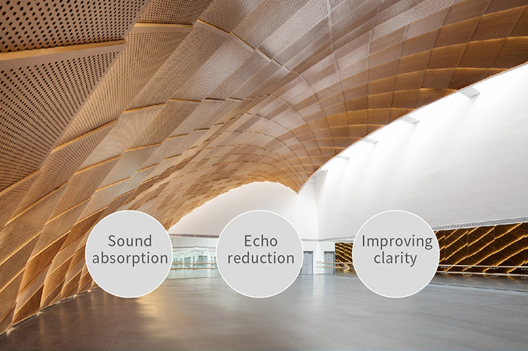 Modern Style Veneer Acoustic Perforated Wood Panels For Residential Office