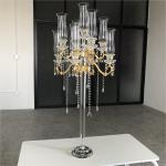 ZT-267G New wedding gold tall crystal candelabra centerpieces