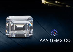 China Emerald Cut Diamond Moissanite White Lab Created Moissanite 8mm x 10mm wholesale
