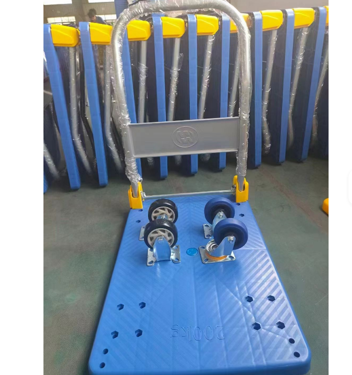 150/300kg Heavy Duty with PVC Wheel Plastic Folding Platform Hand Truck Trolley Cart