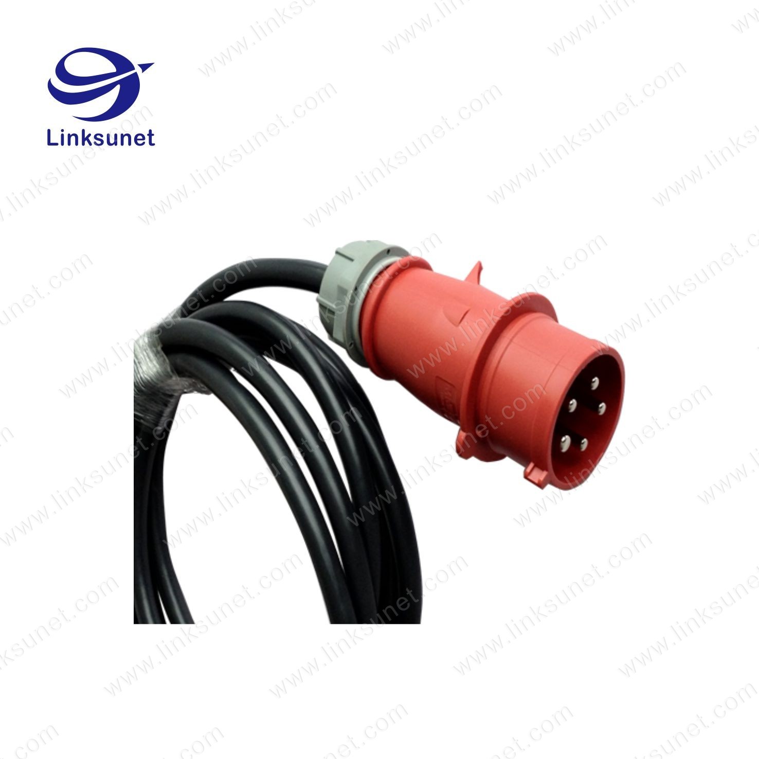 16A / 32A / 63A / 125A PA66 red / blue Circular Connector Cable Assembly With Olflex Classic 110h Wiring Harness