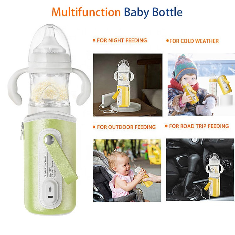 240Ml wholesale customized glass baby milk feeding bottles with warmer sleeves formula storage set Easy On The Go