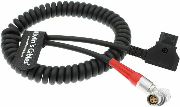 Red Scarlet Epic Camera Power Coiled Twist Cable 6 Pin Right Angle Female to