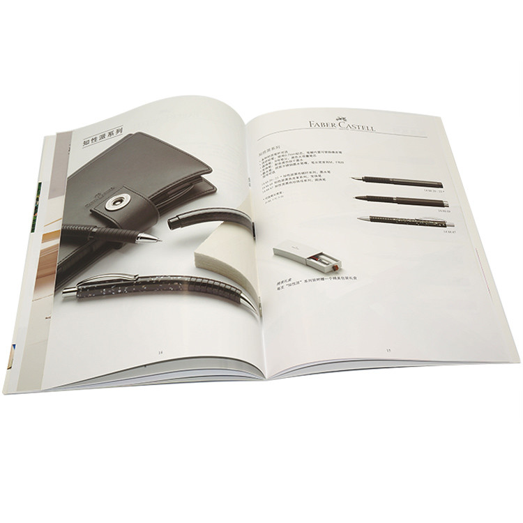 A4 Portrait Booklet Catalog Printing 16 Pages Flyer With Saddle Stitch Binding