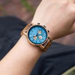 Zebra Strap 3ATM RHOS Wooden VD53 Movement Quartz Watch