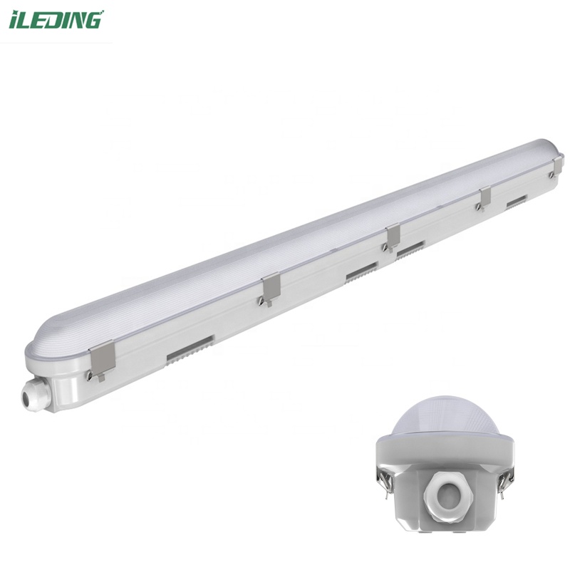 Surface Mount Tri-proof Light 5FT 24W Industrial LED Vapor Tight Fixture with CRI Ra 80