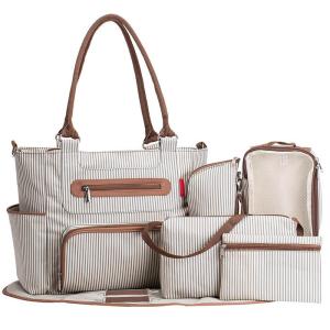 China Backpack Changing Bag , Mommy Nappy Diaper Shoulder Bag 7pcs Polyester wholesale