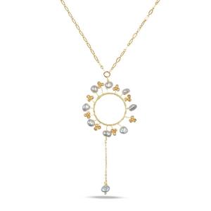 China OEM Pearl Flower Pendant Beaded Necklace , Natural freshwater pearl necklace wholesale