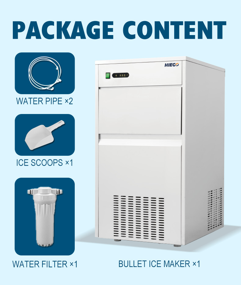 100kg Portable Bullet Ice Maker For Restaurant , 700w Commercial Nugget Ice Maker