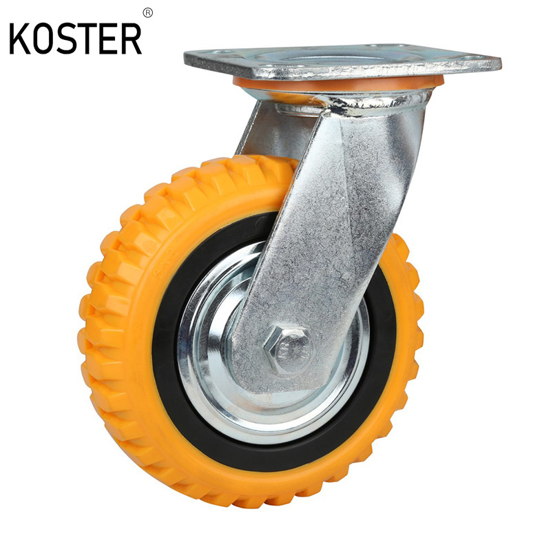 8&quot; 200mm Heavy Duty Industry Scaffold Orange PU/PVC Swivel Caster Wheel