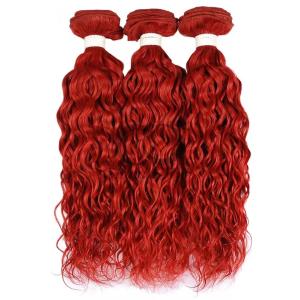 China Red Water Wave Remy Human Hair Bundles Sew In Weave Bundles Brazilian Bundle Deals wholesale