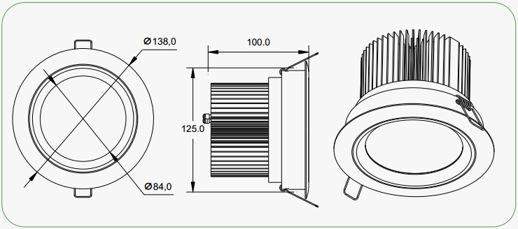 Properties Sharp 2024 COB Led Downlight 30W For Shopping Mall Long Life