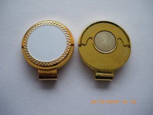 Gold / Antique gold Hat Clip Ball Markers with Epoxy Coating