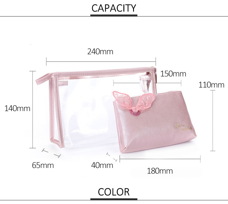 Portable Women Washing PVC Transparent Cosmetic Bag