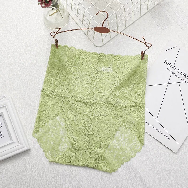 Womens High Waisted Lace Panties Plus Size Sexy Underwear Brief Hipster Panties