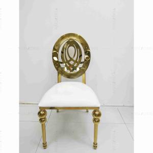China Classic Stackable Wedding Banquet Chair Stainless Steel Leather Wedding Chair wholesale