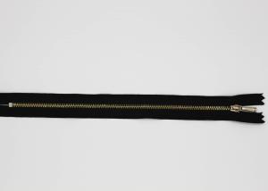 China Fashion Gold Plating Brass Metal Dress Zips 2 # 36 Inch 00% Polyester Tape wholesale