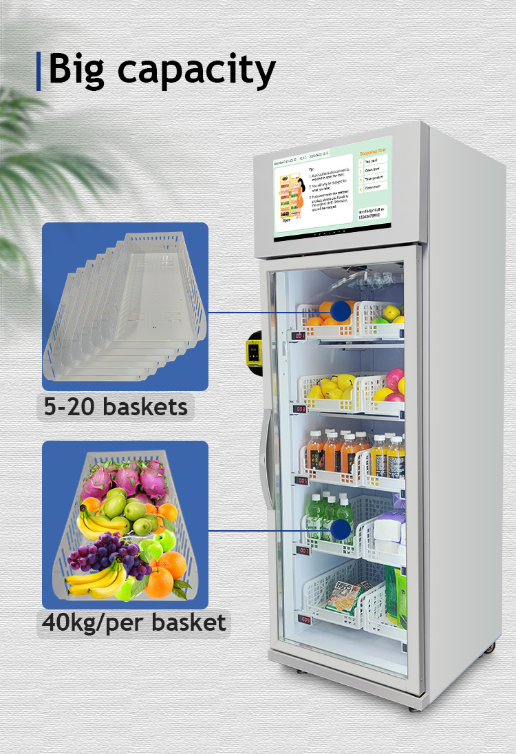 Each good tray have weight sensor, you can set the price and weight of the product in our server, for example, coke cola is 0.34kg and 2$, so when cusotmer take a product, the machine will compare the weight difference before opening and after closed the door to know what product is tooken, and charge the customer.