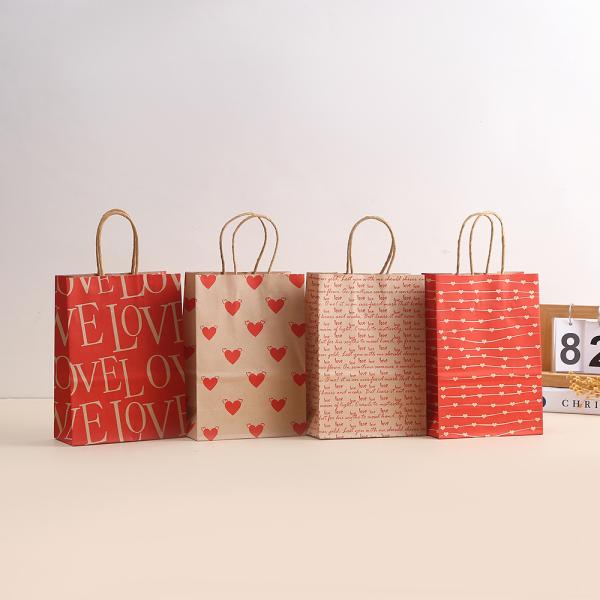 Kraft Paper Bag Love Letter Creative Printing Packaging Bag Party Souvenir Large Capacity Handbag